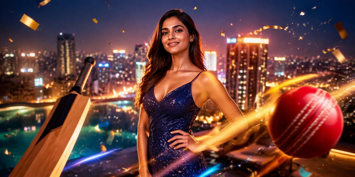 Indian Teen Patti table illuminated with neon lights